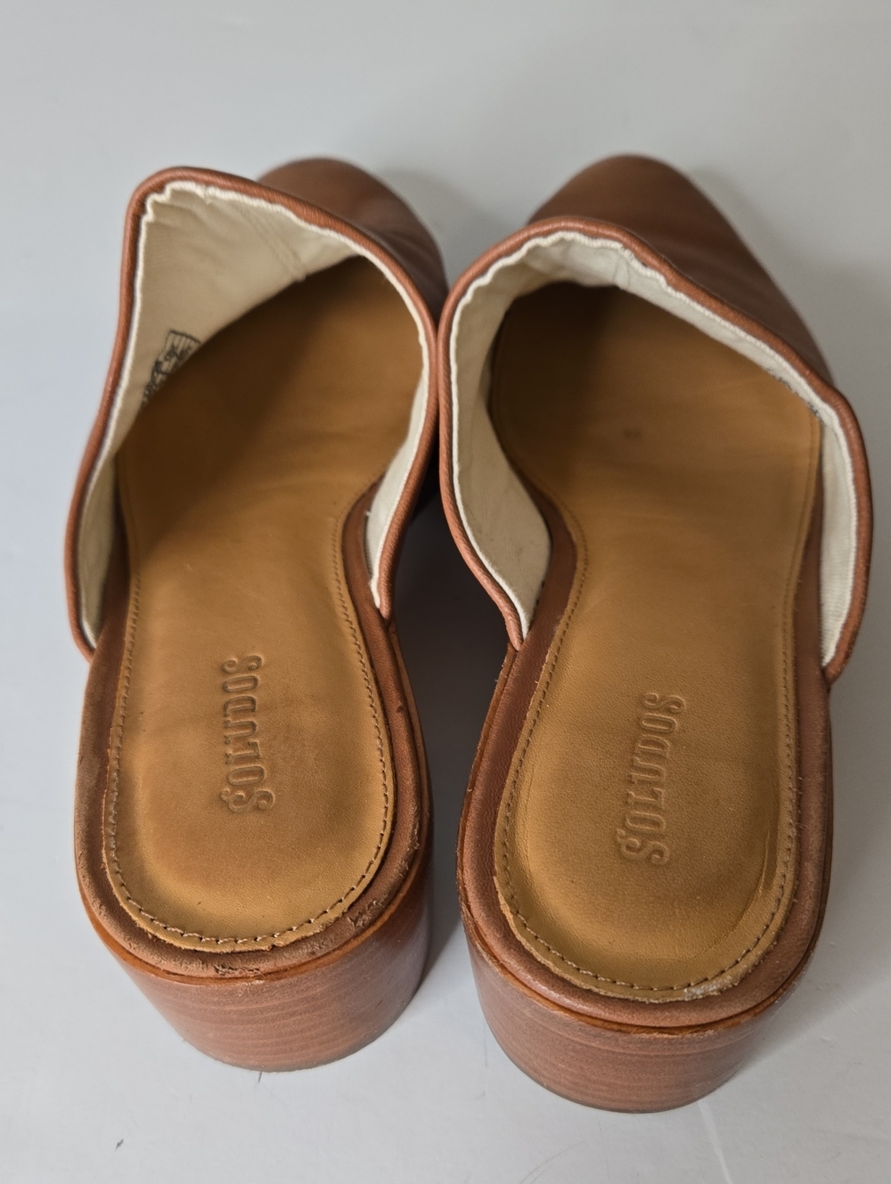 Soludos Brown Leather Mule Shoes Size 9 - Picture 3 of 12